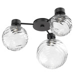 Gaia Hub & Spoke Ceiling Semi Flush Light - Matte Black / Clear