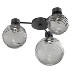 Gaia Hub & Spoke Ceiling Semi Flush Light - Matte Black / Smoke