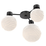Gaia Hub & Spoke Ceiling Semi Flush Light - Matte Black / White