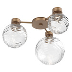 Gaia Hub & Spoke Ceiling Semi Flush Light - Novel Brass / Clear