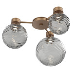 Gaia Hub & Spoke Ceiling Semi Flush Light - Novel Brass / Smoke