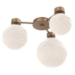 Gaia Hub & Spoke Ceiling Semi Flush Light - Novel Brass / White