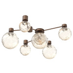 Gaia Hub & Spoke Ceiling Semi Flush Light - Burnished Bronze / Amber