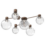 Gaia Hub & Spoke Ceiling Semi Flush Light - Burnished Bronze / Clear