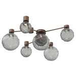 Gaia Hub & Spoke Ceiling Semi Flush Light - Burnished Bronze / Smoke