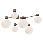 Gaia Hub & Spoke Ceiling Semi Flush Light - Burnished Bronze / White