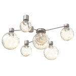 Gaia Hub & Spoke Ceiling Semi Flush Light - Beige Silver / Amber