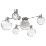 Gaia Hub & Spoke Ceiling Semi Flush Light - Beige Silver / Clear