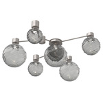 Gaia Hub & Spoke Ceiling Semi Flush Light - Beige Silver / Smoke