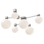Gaia Hub & Spoke Ceiling Semi Flush Light - Beige Silver / White