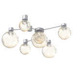 Gaia Hub & Spoke Ceiling Semi Flush Light - Classic Silver / Amber