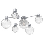 Gaia Hub & Spoke Ceiling Semi Flush Light - Classic Silver / Clear