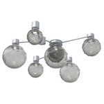 Gaia Hub & Spoke Ceiling Semi Flush Light - Classic Silver / Smoke
