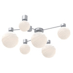 Gaia Hub & Spoke Ceiling Semi Flush Light - Classic Silver / White