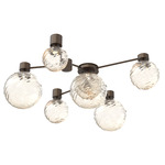 Gaia Hub & Spoke Ceiling Semi Flush Light - Flat Bronze / Amber