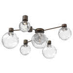 Gaia Hub & Spoke Ceiling Semi Flush Light - Flat Bronze / Clear