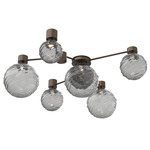 Gaia Hub & Spoke Ceiling Semi Flush Light - Flat Bronze / Smoke