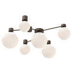 Gaia Hub & Spoke Ceiling Semi Flush Light - Flat Bronze / White