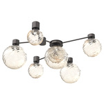 Gaia Hub & Spoke Ceiling Semi Flush Light - Graphite / Amber