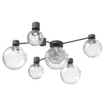 Gaia Hub & Spoke Ceiling Semi Flush Light - Graphite / Clear
