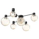 Gaia Hub & Spoke Ceiling Semi Flush Light - Matte Black / Amber