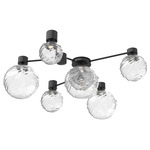Gaia Hub & Spoke Ceiling Semi Flush Light - Matte Black / Clear