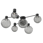 Gaia Hub & Spoke Ceiling Semi Flush Light - Matte Black / Smoke