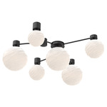 Gaia Hub & Spoke Ceiling Semi Flush Light - Matte Black / White