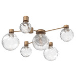 Gaia Hub & Spoke Ceiling Semi Flush Light - Novel Brass / Clear