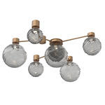 Gaia Hub & Spoke Ceiling Semi Flush Light - Novel Brass / Smoke