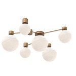 Gaia Hub & Spoke Ceiling Semi Flush Light - Novel Brass / White