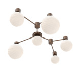 Gaia Hub & Spoke Linear Ceiling Light - Burnished Bronze / White