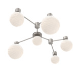 Gaia Hub & Spoke Linear Ceiling Light - Beige Silver / White