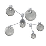 Gaia Hub & Spoke Linear Ceiling Light - Classic Silver / Smoke
