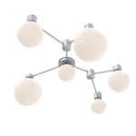 Gaia Hub & Spoke Linear Ceiling Light - Classic Silver / White
