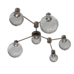 Gaia Hub & Spoke Linear Ceiling Light - Flat Bronze / Smoke