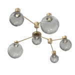 Gaia Hub & Spoke Linear Ceiling Light - Gilded Brass / Smoke