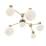 Gaia Hub & Spoke Linear Ceiling Light - Gilded Brass / White