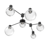 Gaia Hub & Spoke Linear Ceiling Light - Matte Black / Clear