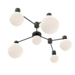 Gaia Hub & Spoke Linear Ceiling Light - Matte Black / White