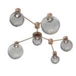 Gaia Hub & Spoke Linear Ceiling Light - Novel Brass / Smoke