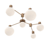 Gaia Hub & Spoke Linear Ceiling Light - Novel Brass / White