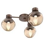 Luna Hub & Spoke Ceiling Light / Wall Sconce - Burnished Bronze / Bronze Geo