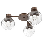 Luna Hub & Spoke Ceiling Light / Wall Sconce - Burnished Bronze / Clear Zircon