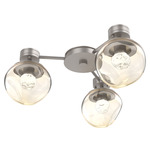 Luna Hub & Spoke Ceiling Light / Wall Sconce - Beige Silver / Amber Floret