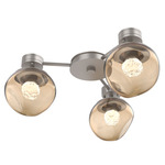 Luna Hub & Spoke Ceiling Light / Wall Sconce - Beige Silver / Bronze Floret