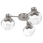 Luna Hub & Spoke Ceiling Light / Wall Sconce - Beige Silver / Clear Floret