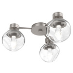 Luna Hub & Spoke Ceiling Light / Wall Sconce - Beige Silver / Clear Geo