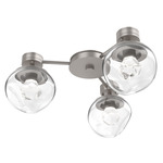 Luna Hub & Spoke Ceiling Light / Wall Sconce - Beige Silver / Clear Zircon