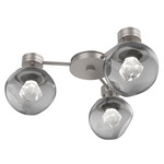 Luna Hub & Spoke Ceiling Light / Wall Sconce - Beige Silver / Smoke Zircon